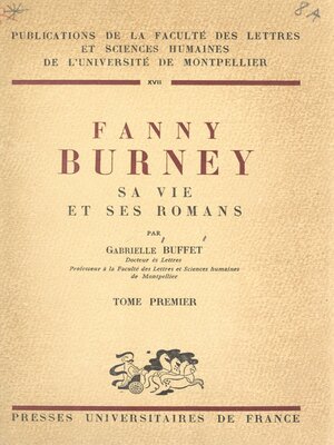 cover image of Fanny Burney (1)